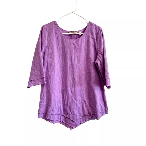 Soft Surroundings Lavender Blouse Size Medium Cotton - Picture 1 of 6